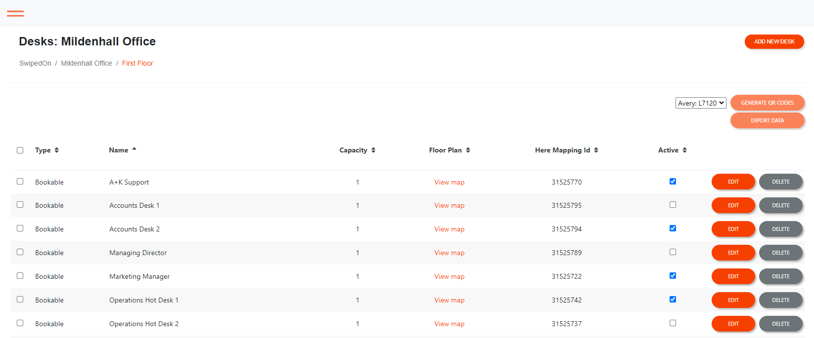 How to generate QR Codes in SwipedOn Desks
